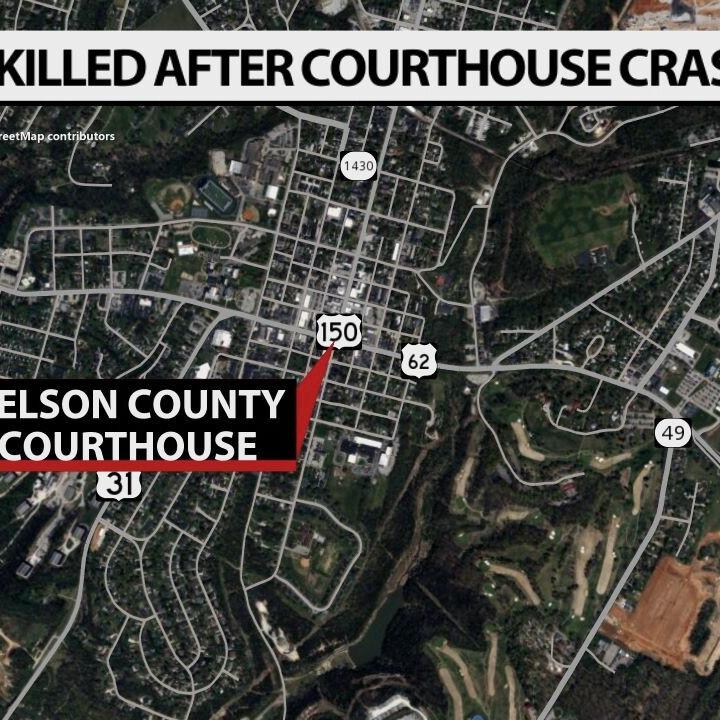 1 dead after car crashes into Nelson County Courthouse early Thursday